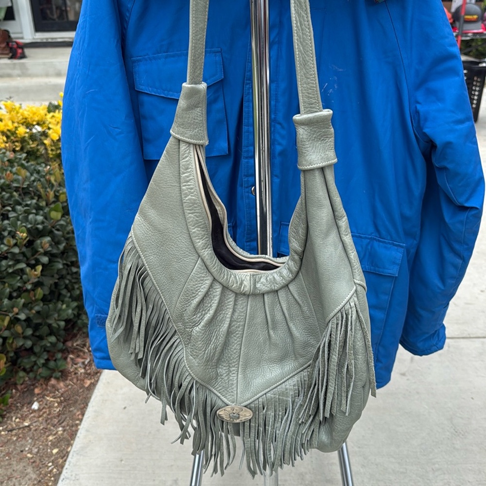 Vintage fringe faux leather purse